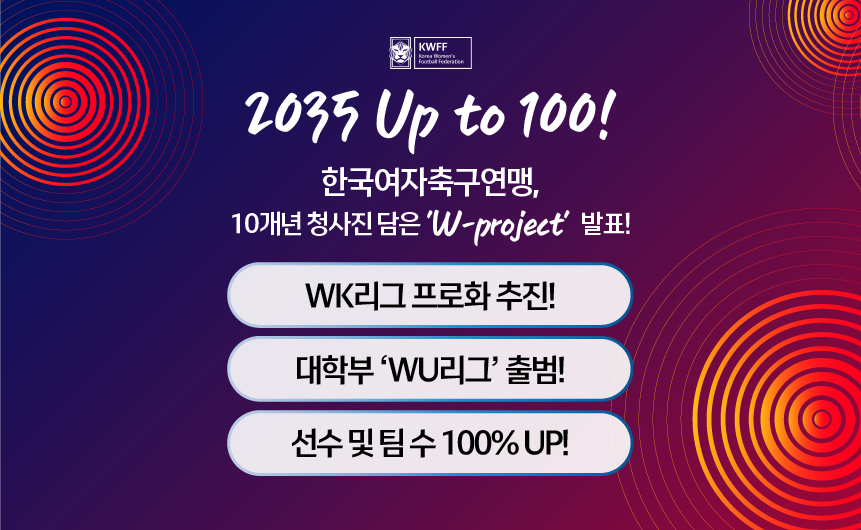 한국여자축구연맹, ‘W-Project’로 10개년 로드맵 제시… 2035년까지 100% 성장·새로운 황금기 맞이한다!